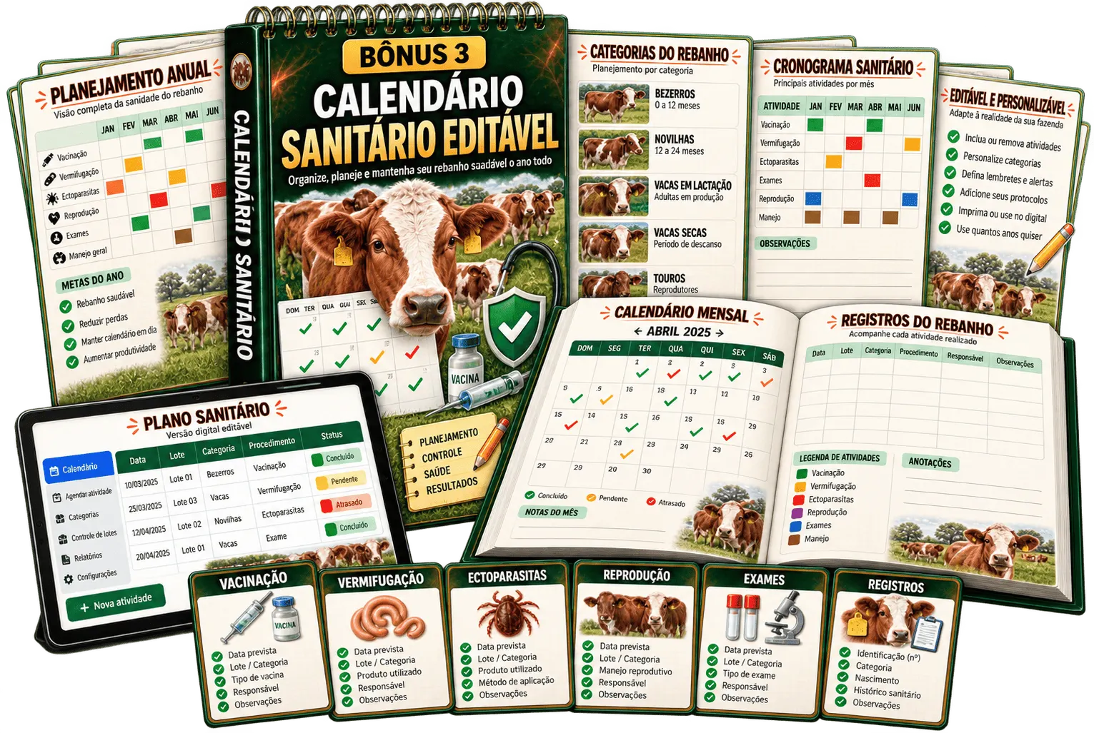 Calendário Sanitário Editável do Rebanho